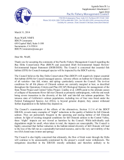 March 31, 2014 Ryan Wulff, NMFS BDCP Comments 650 Capitol