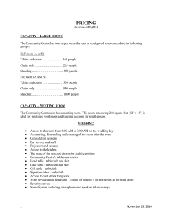 pricing - Le Village de Saint