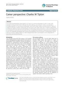 Career perspective: Charles M Tipton