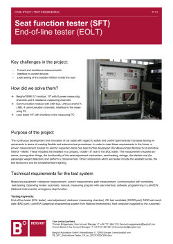 Seat function tester (SFT) End-of-line tester (EOLT)
