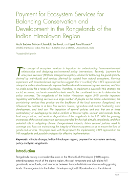 Payment for Ecosystem Services for Balancing Conservation and