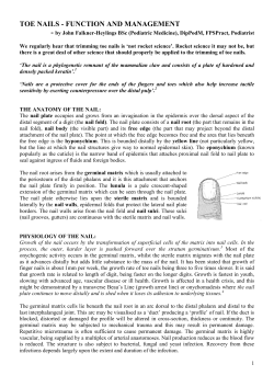 toe nails - function and management
