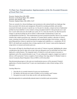 VA Pain Care Transformation: Implementation of the Six Essential