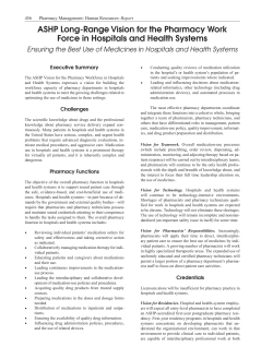 Long-Range Vision for the Pharmacy Work Force in