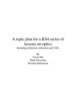 A topic plan for a KS4 series of lessons on optics