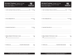 Divided Nations Matthew 25 31-46 Divided Nations Matthew 25 31-46