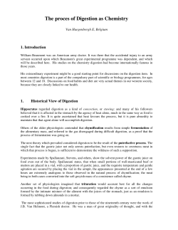 The proces of Digestion as Chemistry - the Hands