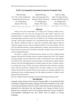FAST- An Automatic Generation System for Grammar Tests Abstract