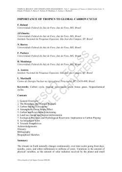 Importance of Tropics to Global Carbon Cycle