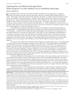 Exploring Race and Medicine through Diaries