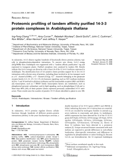 Proteomic profiling of tandem affinity purified 14-3-3