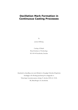 Oscillation Mark Formation in Continuous Casting Processes