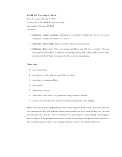 SOPH 303 The Digital World Term 3. January 28