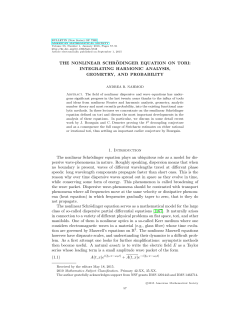 THE NONLINEAR SCHR¨ODINGER EQUATION ON TORI