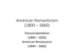American Romanticism (1800 &ndash; 1860)