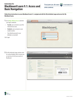 Access and Basic Navigation - Thompson Rivers University