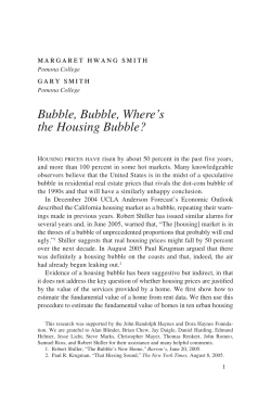 Bubble, Bubble, Where`s the Housing Bubble?