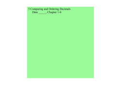 05 Comparing and Ordering Decimals notes