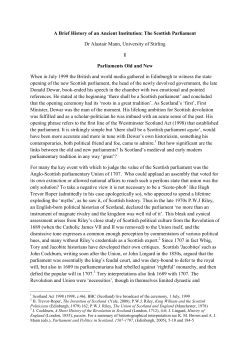Scottish Parliamentary Review. A Brief History of an Ancient