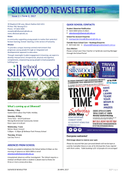School Newsletter &ndash; Issue 1, Term 2, 2017