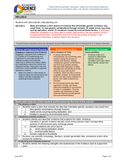 HS-LS3-2 Evidence Statements