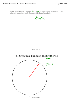 Unit Circle and the Coordinate Plane.notebook