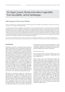 An Upper Jurassic Boreal echinoderm Lagerst&auml;tte from Janusfjellet