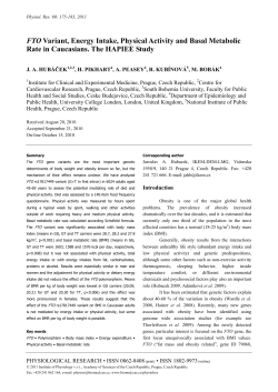 FTO Variant, Energy Intake, Physical Activity and Basal Metabolic