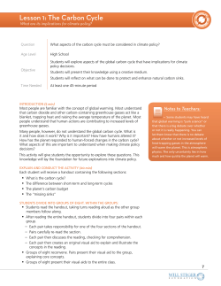 Lesson 1: The Carbon Cycle - Boulder Lake Environmental