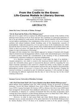 From the Cradle to the Grave: Life-Course Models in Literary Genres