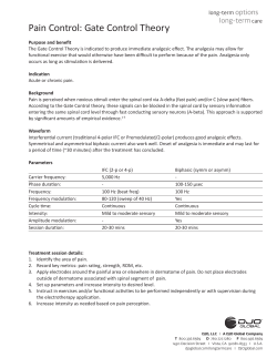 Pain Control: Gate Control Theory