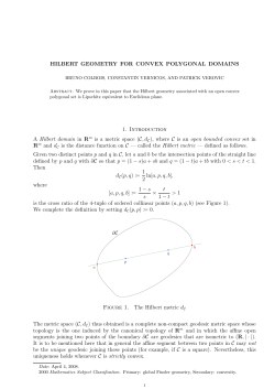 HILBERT GEOMETRY FOR CONVEX POLYGONAL DOMAINS 1