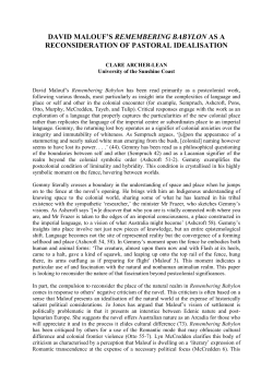 david malouf`s remembering babylon