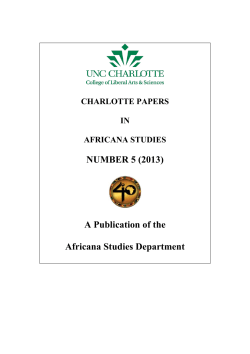 The Beauty I Have Seen - UNC Charlotte`s Africana Studies