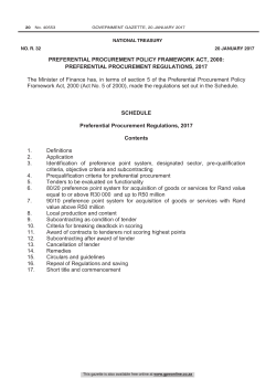 Preferential Procurement Regulations 2017