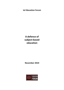 A defence of subject-based education