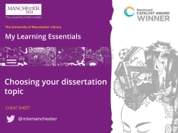 Dissertation topic - Manchester eScholar