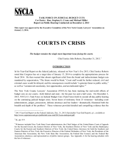 courts in crisis - New York County Lawyers` Association