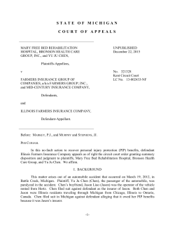 COA 321328 MARY FREE BED REHAB HOSP V FARMERS INS