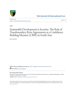 The Role of Transboundary River Agreements as a Confidence