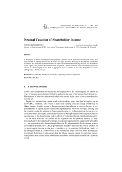 Neutral Taxation of Shareholder Income