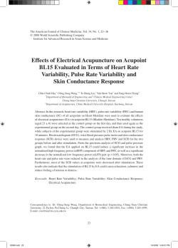 Effects of Electrical Acupuncture on Acupoint BL15 Evaluated in