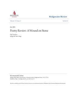 Poetry Review: A Wound on Stone - Virtual Commons