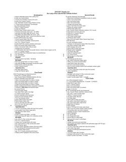 Kindergarten Second Grade First Grade Third Grade 2016