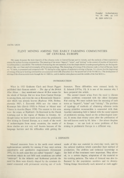 Flint Mining among the Early Farming Communities of Central Europe