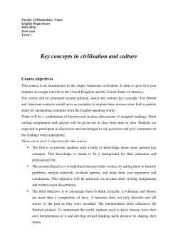 Key concepts in civilisation and culture