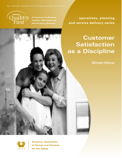 Customer Satisfaction as a Discipline