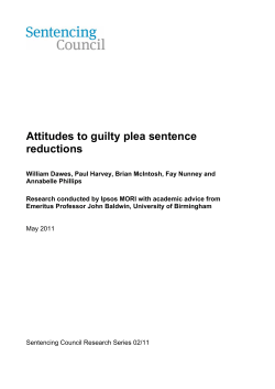 Attitudes to Guilty Plea Sentence Reductions