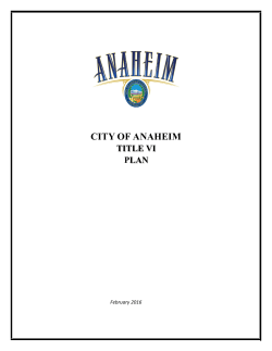 Title VI Plan - City of Anaheim