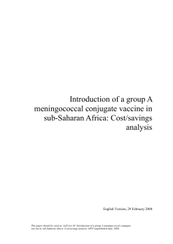 Introduction of a group A meningococcal conjugate vaccine in sub